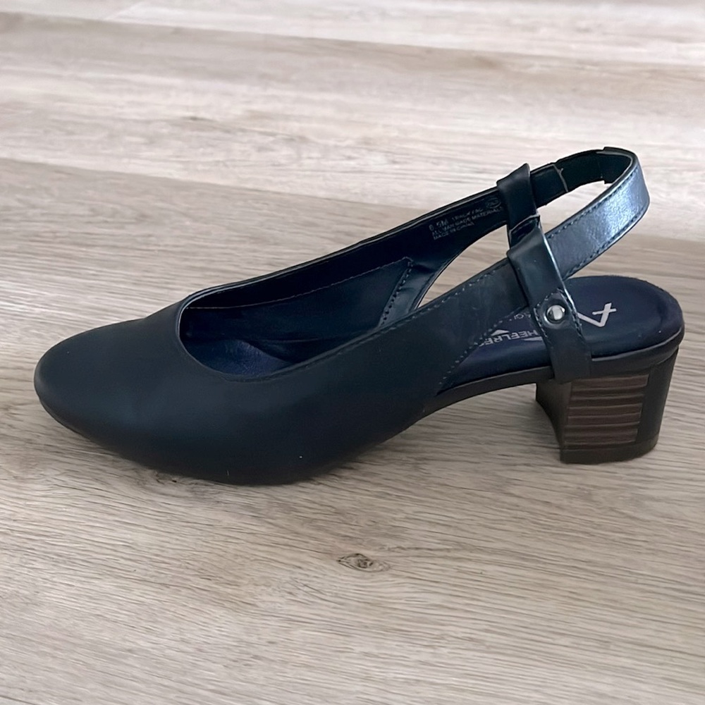 Navy Block Heels